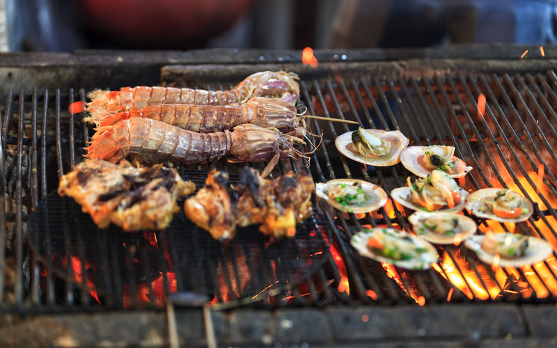 Grilled seafood in Colombo, Sri Lanka
